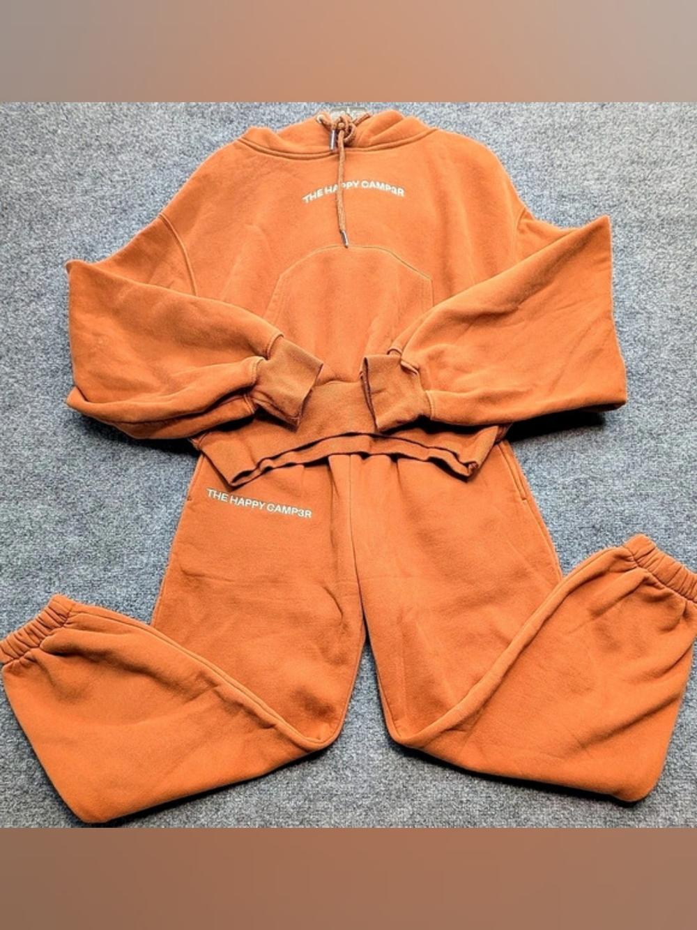 The Happy Camp3r Cloud Sweat Set Women's Size Small Rust Hoodie Jogger